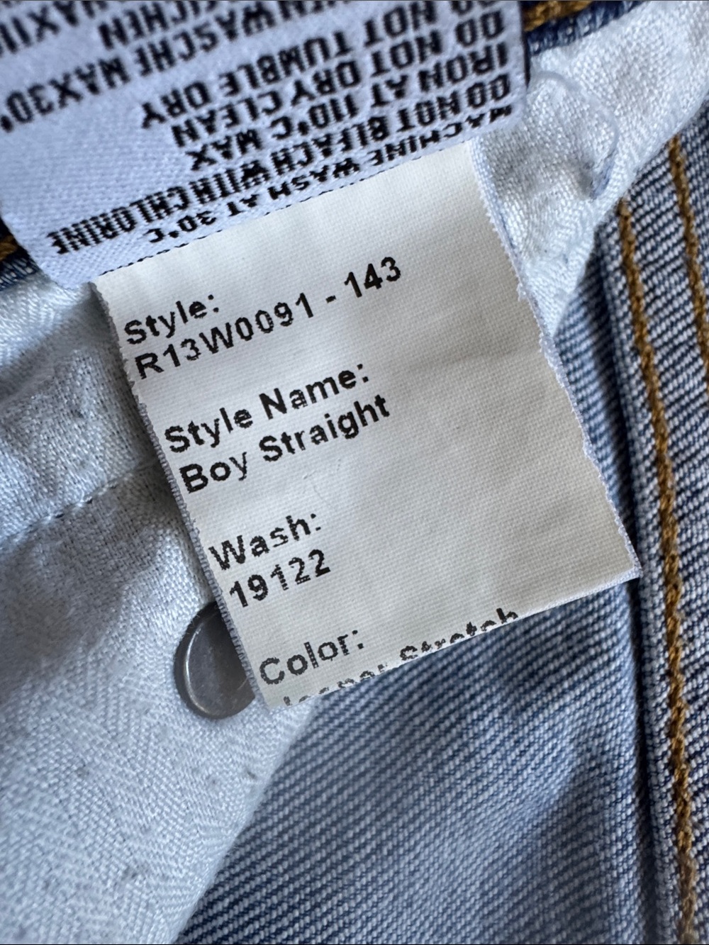 R13 Boy Straight Jeans Jasper Stretch Size 28 - Picture 12 of 16